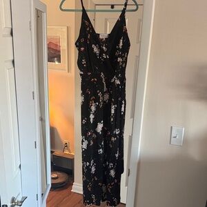 Floral Black Jumpsuit